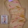 golden yellow embroidery border & pallu buti work on crep Tissue silk saree