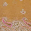 golden yellow embroidery border & pallu buti work on crep Tissue silk saree