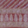 Rust with Silver and Golden zari border n Strip on Tissue silk saree