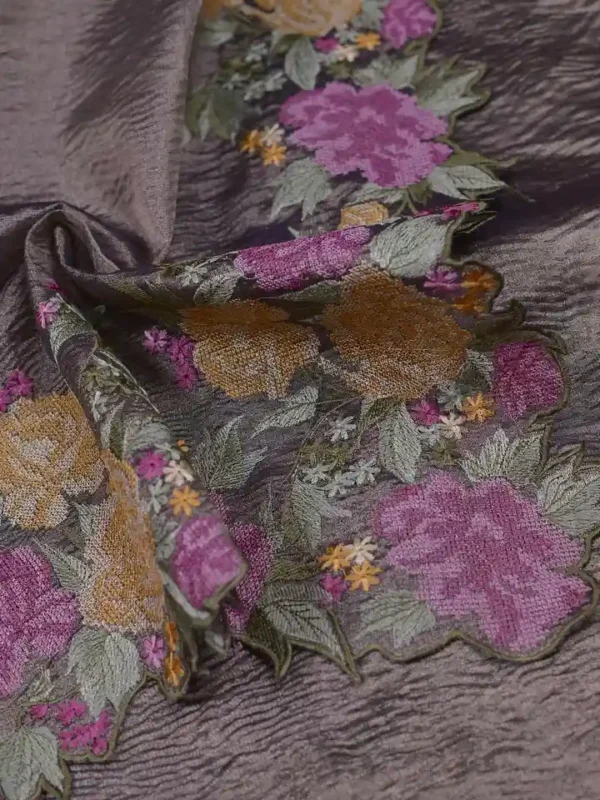 Bronze Tissue Embroidery Saree
