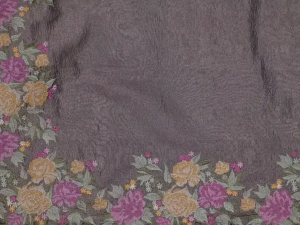 Bronze Tissue Embroidery Saree