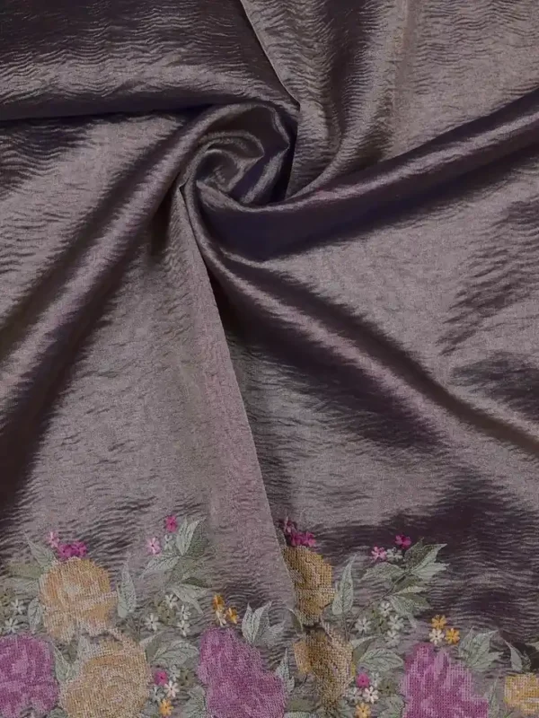 Bronze Tissue Embroidery Saree