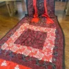 Red body Nakshi Kantha work Pure Katan silk saree