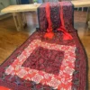 Red body Nakshi Kantha work Pure Katan silk saree