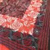 Red body Nakshi Kantha work Pure Katan silk saree