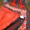 Red body Nakshi Kantha work Pure Katan silk saree