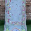 Grey body Nakshi Kantha on Pure Katan silk saree