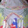 Grey body Nakshi Kantha on Pure Katan silk saree