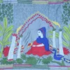 Grey body Nakshi Kantha on Pure Katan silk saree