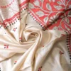 Off white body Nakshi Kantha Pure Katan silk saree