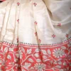 Off white body Nakshi Kantha Pure Katan silk saree