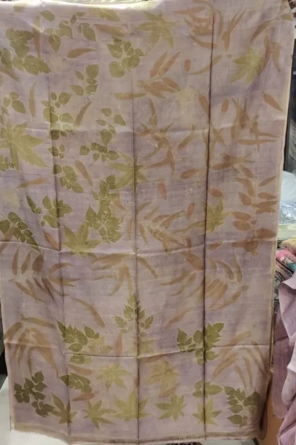 Lavender color body with Eco- hand printed Pure Tussar saree