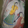 Off White on 4 Girls playing Kantha Stitch work Pure Tussar Silk Saree