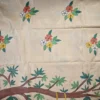 Off White on 4 Girls playing Kantha Stitch work Pure Tussar Silk Saree