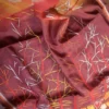 Scarlet n Yellow with Multicolor Kantha stitch on Pure Tussar saree