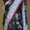 Black on Floral print with Chikankari Border Gachi Tussar saree