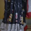 Black on Floral print with Chikankari Border Gachi Tussar saree