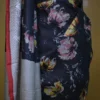Black on Floral print with Chikankari Border Gachi Tussar saree