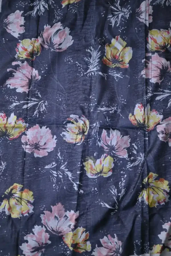Black on Floral print with Chikankari Border Gachi Tussar saree
