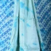 Sky blue color hand Shivori Gujrati Mirron on Tussar saree