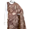 Saddle Brown Tie-Dye Shibori Print on Pure Gachi Tussar Silk Saree