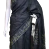 Dark Green Tie-Dye Shibori Print on Pure Gachi Tussar Silk Saree
