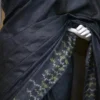 Dark Green Tie-Dye Shibori Print on Pure Gachi Tussar Silk Saree