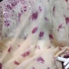 Off white with Wine Tie-Dye Shibori n Embroidary work on Gachi Tussar saree
