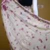Off white with Wine Tie-Dye Shibori n Embroidary work on Gachi Tussar saree