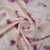 Off white with Wine Tie-Dye Shibori n Embroidary work on Gachi Tussar saree