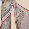 Rabindranath write up embroidery Border Biscuit Tussar Silk Saree
