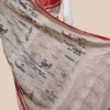 Rabindranath write up embroidery Border Biscuit Tussar Silk Saree