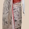 Rabindranath write up embroidery Border Biscuit Tussar Silk Saree