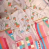 Cream with Kite Nakshi Kantha stitch work on Tussar saree
