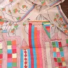 Cream with Kite Nakshi Kantha stitch work on Tussar saree