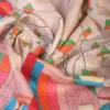 Cream with Kite Nakshi Kantha stitch work on Tussar saree