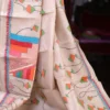 Cream with Kite Nakshi Kantha stitch work on Tussar saree