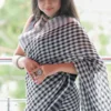 Black and White checks on Tant Handloom Pure Cotton Gamcha saree