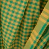 Yellow and Green checks on Tant Handloom Pure Cotton Gamcha Saree
