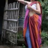 Pink and Orange Baha handloom on Pure Cotton saree