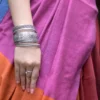 Pink and Orange Baha handloom on Pure Cotton saree