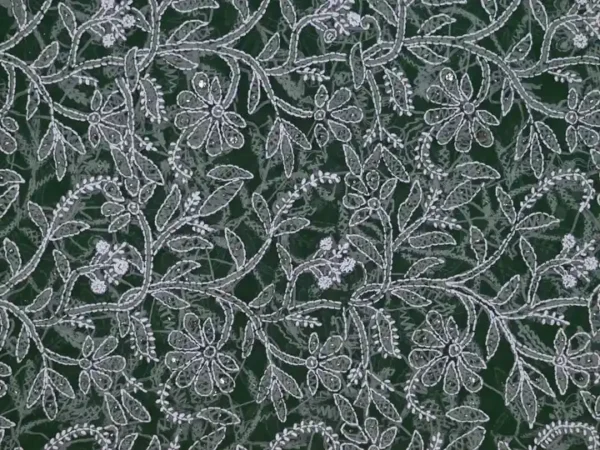 Moss Green Georgette Chikankari Saree