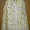 Off White on Yellow Bengal Kantha Embroidery Tussar Silk Handloom stole