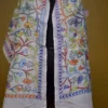 Off White on Multicolor Bengal Kantha Embroidery Tussar Silk Handloom stole