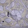 Beige on white & Black Bengal Kantha Embroidery Tussar Silk Handloom stole