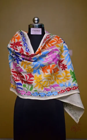 kantha embroidery stole