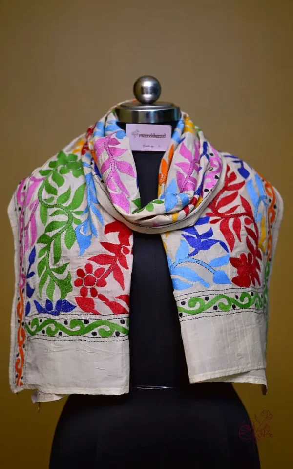 kantha embroidery stole