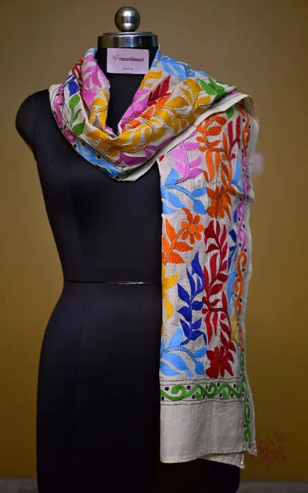 kantha embroidery stole