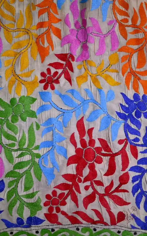 kantha embroidery stole