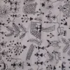 White on Black Warli Print Bengal Kantha Embroidery Tussar Silk Handloom stole